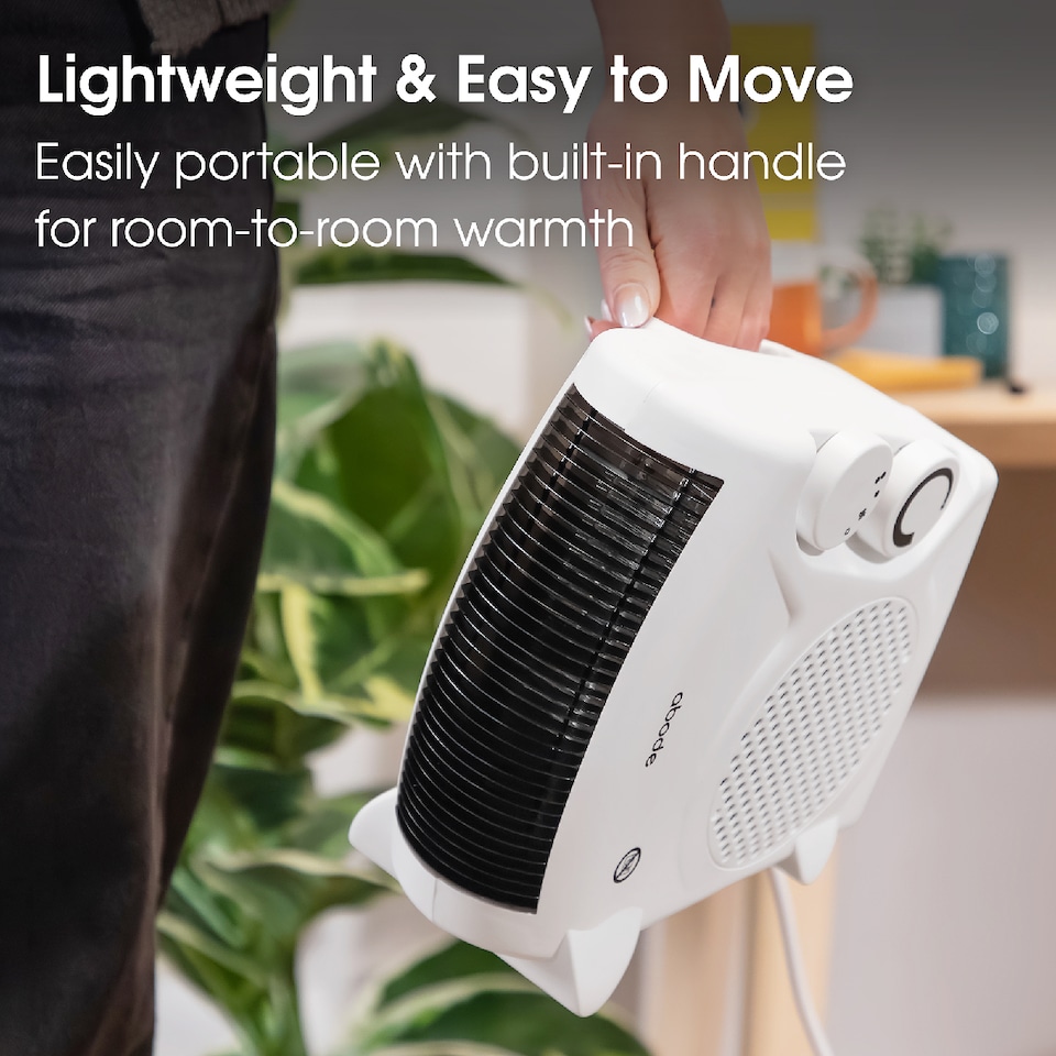 image 1 of Abode AFH1001 Electric Heater White 2000W Cooling Fan Mode with 2 Heat Settings