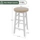 image 3 of Chef Vida Wooden Revolving Bar Stool Set of 2, White