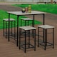 image 4 of SoBuy OGT11-HG,Industrial Dining Set Breakfast Bar Table and 4 Stools | Grey | Grey