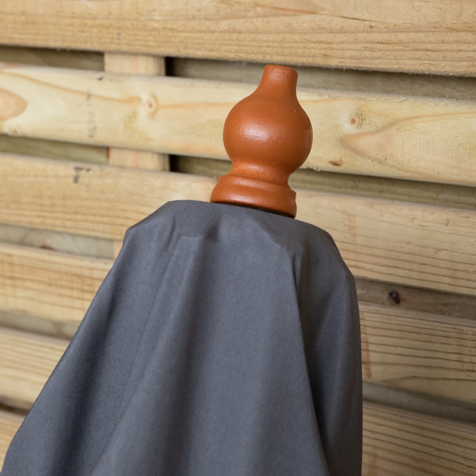 image 1 of Samuel Alexander 2.7m Outdoor Wooden Garden Parasol Sun Shade with Carry Bag in Grey