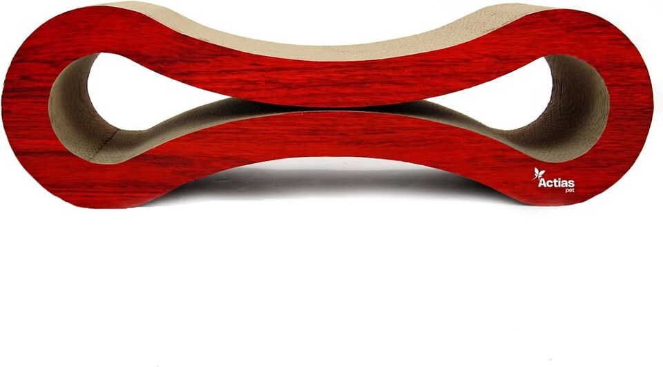 image 1 of Actiaspet - Large Cardboard Corrugated Sofa Bed Cat Scratcher with Free Catnip (Wood Effect)