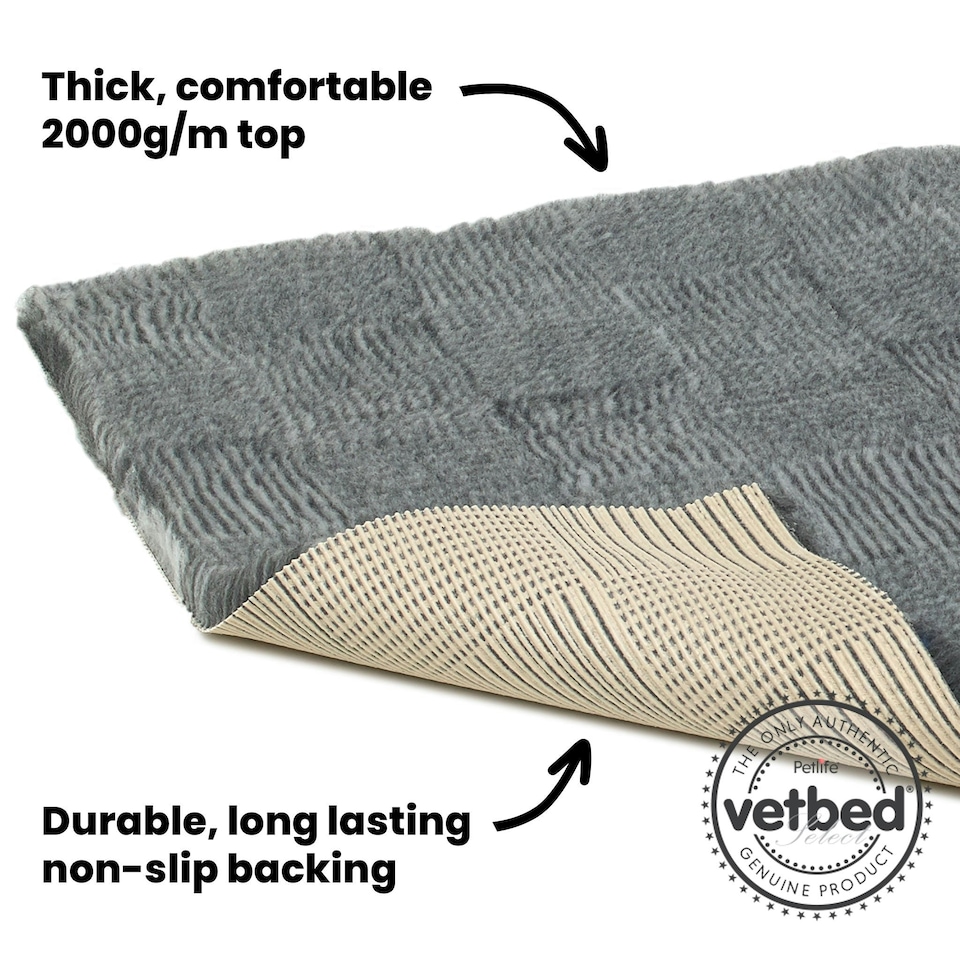 image 1 of Petlife Vetbed Select (Non Slip) Soft Grey - Medium (100x75cm)