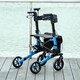 image 9 of HOMCOM Folding Rollator Walker with Seat, Backrest, Lightweight Walking Frame with Storage Bag, Dual Brakes, Adjustable Handle Height, Suspension System, 4 Wheeled Walker for Seniors, Blue