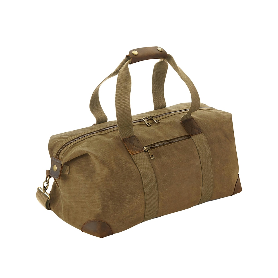 image 1 of Quadra Heritage Leather Accents Holdall - Desert Sand - One Size