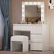 image 9 of White Dressing Table Hollywood LED Mirror Makeup Desk Vanity Table Bedroom Furniture White