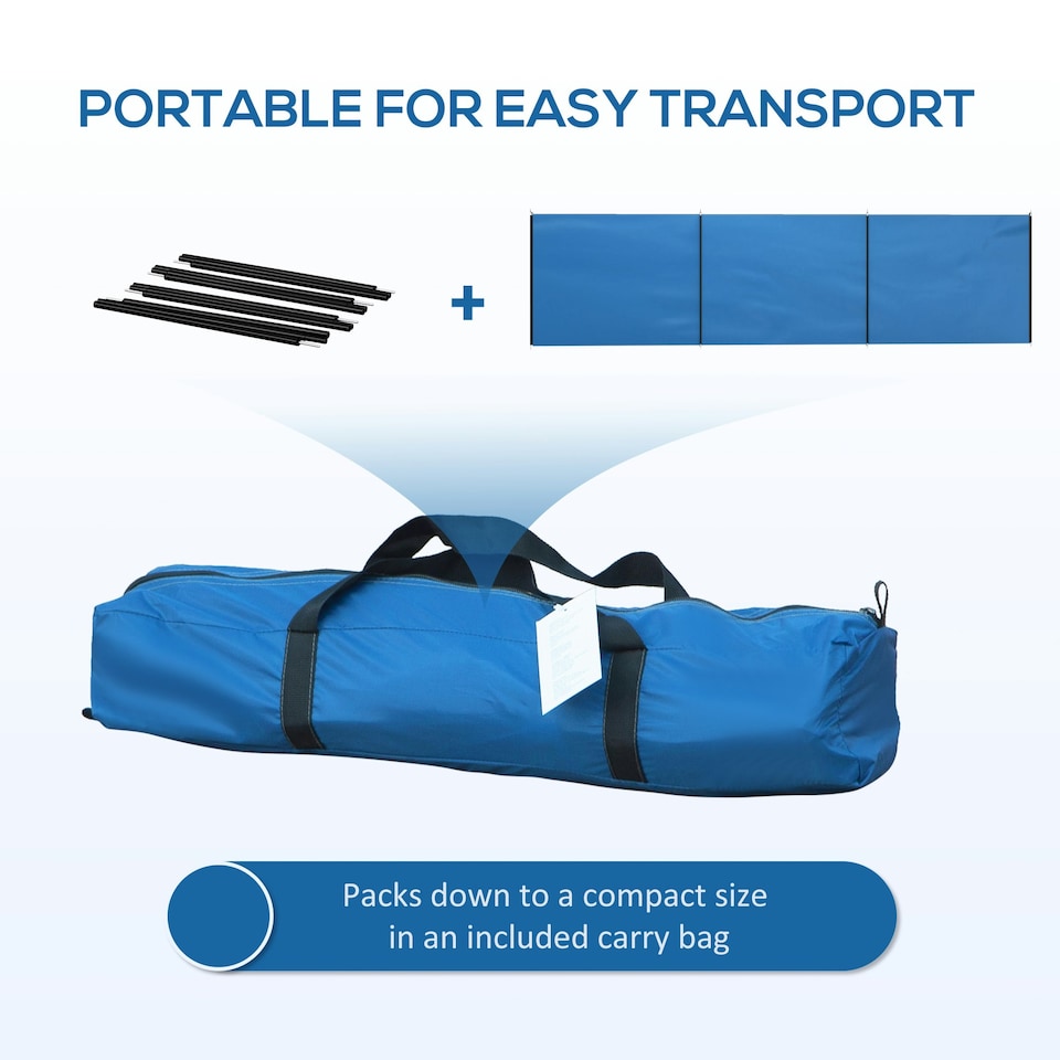 image 1 of Outsunny Camping Windbreak Portable Wind Blocker Privacy Wall, 540cm x 150cm