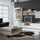 image 5 of Chelsea Living Tall Glazed Narrow Display Unit (LHD) in White with a Truffle Oak Trim