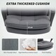 image 5 of HOMCOM Fabric Office Chair, Computer Desk Chair for Home, Charcoal Grey Grey