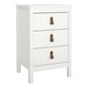 image 1 of Barcelona Bedside Table 3 Drawers in White