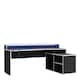 image 1 of Tezaur Black Storage Gaming Desk 3 Shelves with Colour Changing LED
