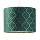 image 2 of Modern Soft Brushable Forest Green Velvet 25cm Lamp Shade with Gold Foil Decor | Green