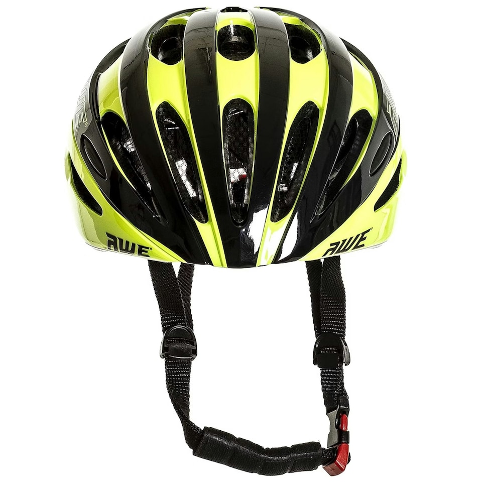 image 1 of AWE AweSprint In Mould Adult Bike Helmet Black/Neon 55-58cm Crash Guarantee* Yellow | M