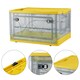 image 4 of Living and Home Transparent Folding Storage Box with Wheels, Yellow Yellow