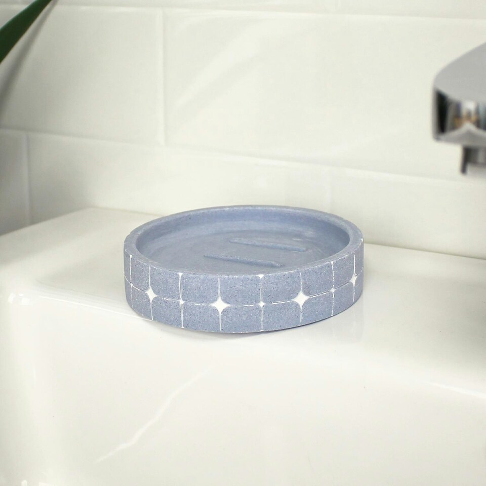 image 1 of Showerdrape Mosaica Sky Blue Soap Dish