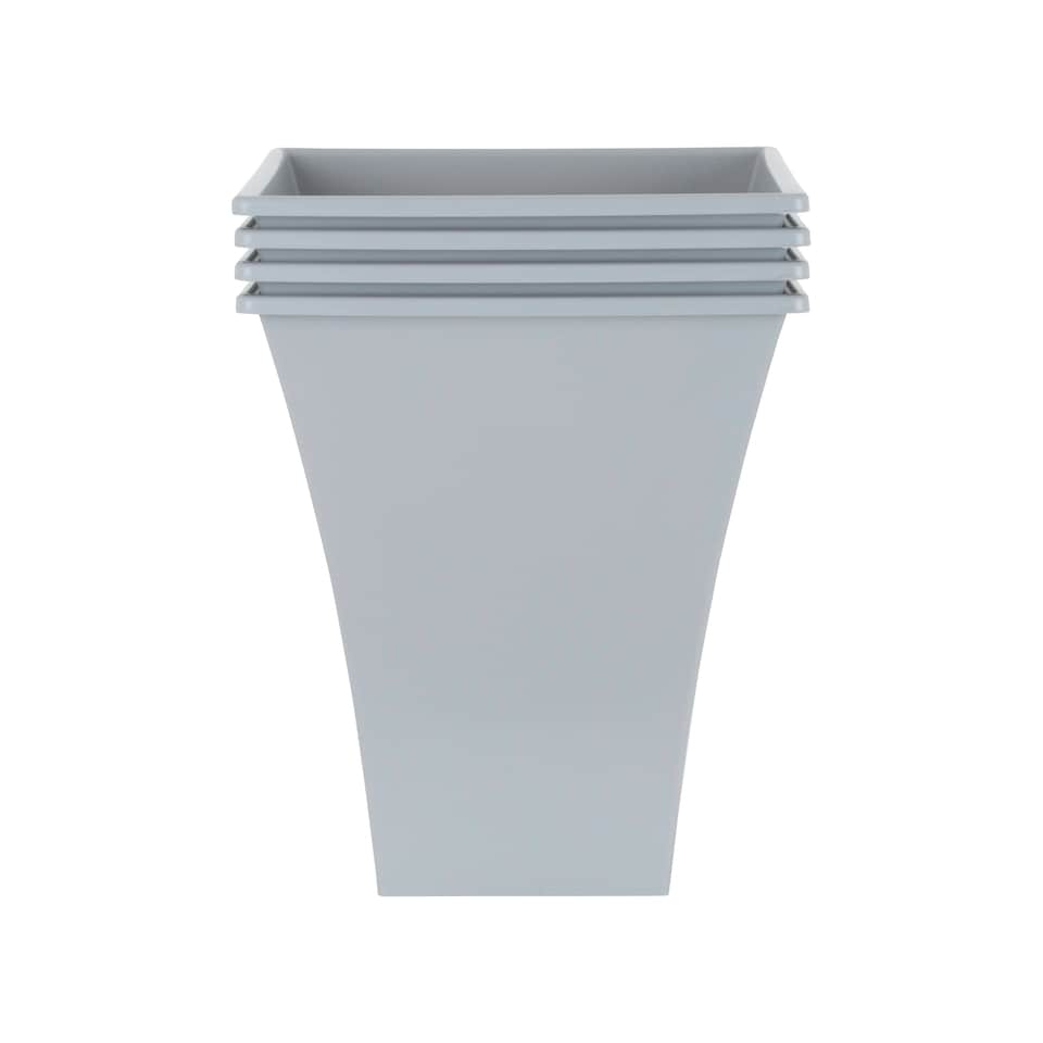 image 1 of Metallica 28cm Square Planter Pack 4 Grey