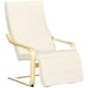 image 1 of HOMCOM Wooden Armchair, Upholstered Linen Lounge Chair with Adjustable Footrest & Removable Cushion, Poang Chair for Living Room, Cream White