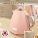image 4 of HOMCOM Electric Kettle, 1.7L, Fast Boil, 3kW Cordless Water Kettle with Removable Washable Anti-scale Filter, Auto Shut-off, 360degree Swivel, UK Otter Thermostat, BPA Free, Light Pink