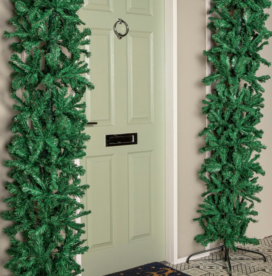 image 1 of 8ft (2.50m) Double Door Artificial Christmas Tree Arch in Green with 1296 Tips
