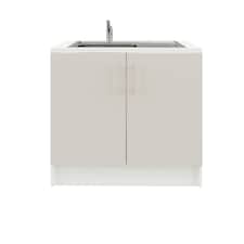 JD Greta 1000mm Utility Room Sink Unit With Tap, Kitchen Base Cabinet - Cashmere Matt | Cream