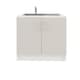 image 1 of JD Greta 1000mm Utility Room Sink Unit With Tap, Kitchen Base Cabinet - Cashmere Matt | Cream