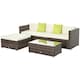 image 1 of 5pc Outsunny Rattan Garden Sofa Set With Coffee Table - Brown