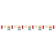 Unique Party Paper Polka Dot and Chevron Bunting - Yellow/Red/Green - 12ft
