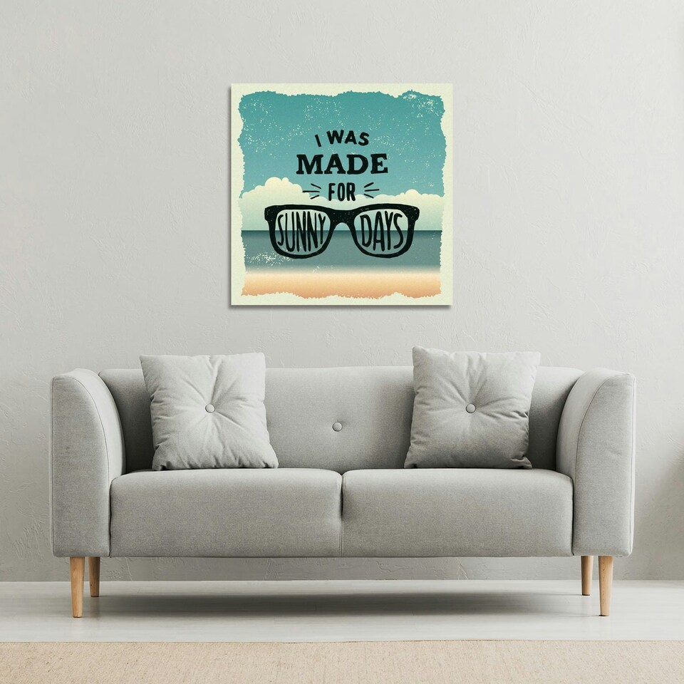 image 1 of I Was Made For Sunny Days (Canvas Print) 90 x 90 x 4cm