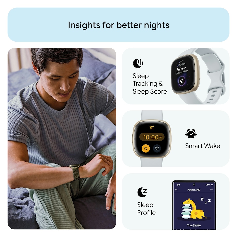 image 1 of Fitbit Sense 2 - Blue Mist / Soft Gold