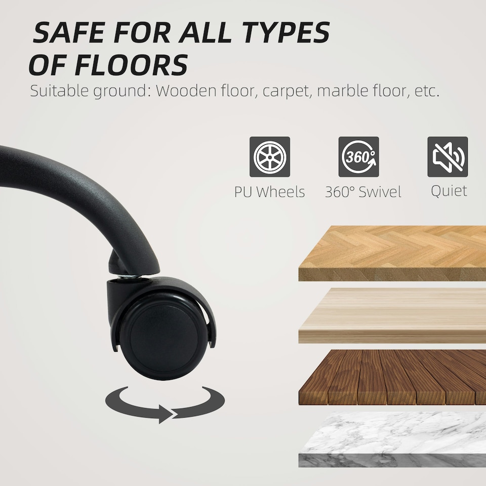 image 1 of HOMCOM Faux Leather Desk Chair with Tilt Function for Home Office | Brown | One Size