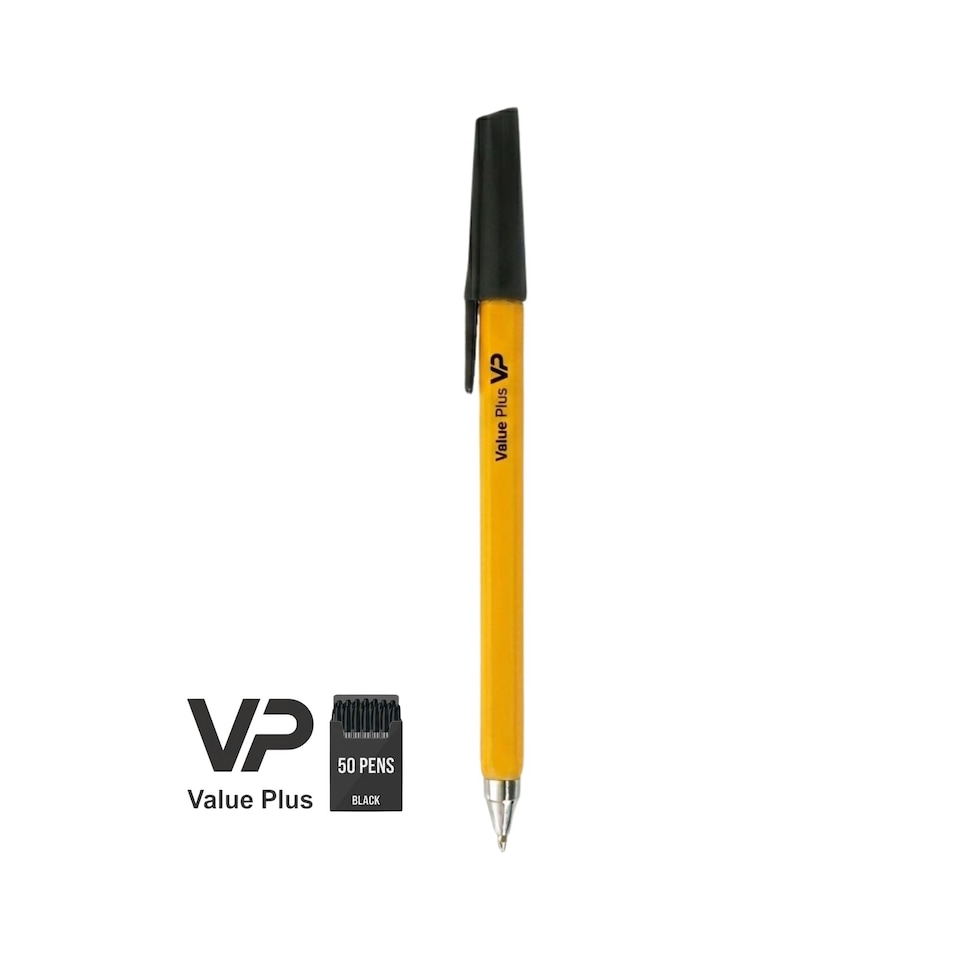 image 1 of Bulk Black Ballpoint Pens (Pack of 50) – 0.3mm Fine Tip Stainless Steel Writing Pens for Office, School & Home Stationery Supplies