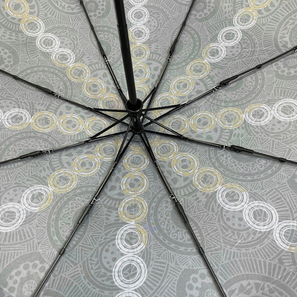 image 1 of Annie Phillips Folding Umbrella Automatic Open Close Circles | Grey | Canopy: 98cm