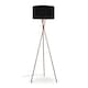 image 1 of ValueLights Camden Copper Tripod Floor Lamp Black Shade & Bulb | Black