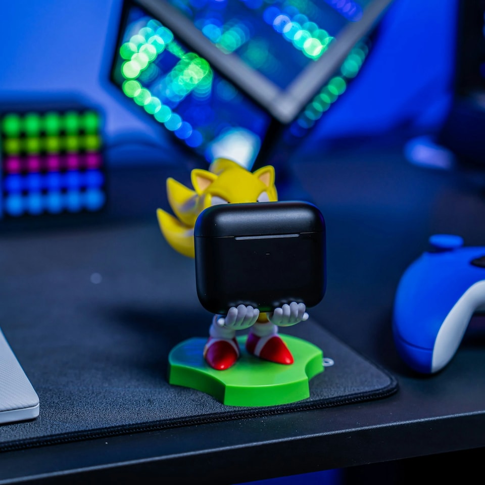 image 1 of Cable Guys Holdems Sonic The Hedgehog Super Mini Phone Stand and Device Holder Yellow