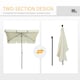 image 4 of Outsunny Aluminium Sun Umbrella Parasol Patio Rectangular 2M x 1.3M Off-White