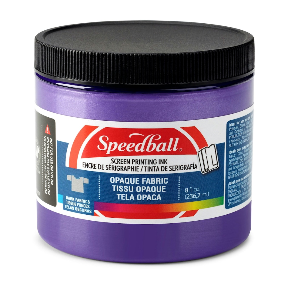 Speedball Opaque Fabric Screen Printing Ink, Amethyst, 8oz