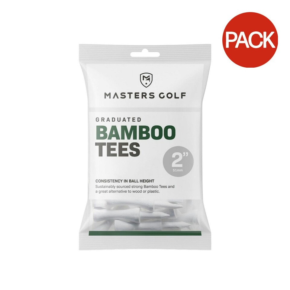 Masters Bamboo Graduated Golf Tees (Pack of 20) - White - 51mm