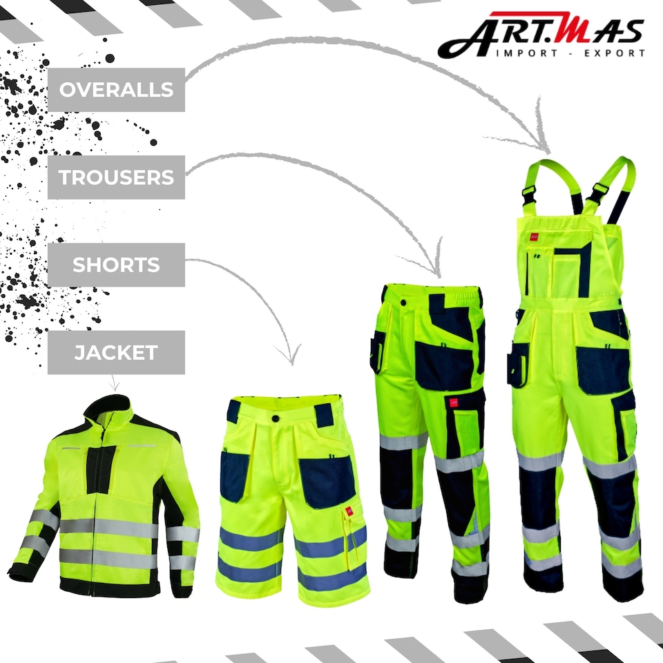 image 1 of ARTMAS FLASH Yellow Men's Class 2 Hi-Vis Work Jacket, 260gsm, UK 40 / EU 56