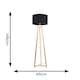 image 4 of ValueLights Lottie Natural Wood Tripod Floor Lamp Black Shade and Bulb