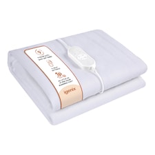 Igenix Digital Heated Underblanket, 120W, Polyester, 1-9hr Timer, Machine Washable, White, King Size
