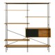 image 2 of Angus Bookcase with 1 Sliding Door & 5 Shelves in Oak & Black