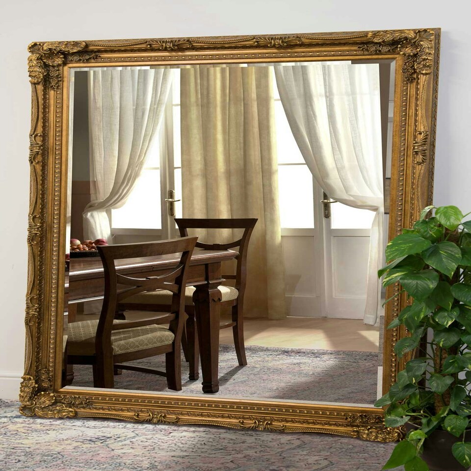 image 1 of Carved Louis Gold Extra Large Wall Mirror 208 x 148CM Gold