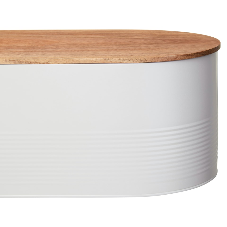 image 1 of Alton Cream Bread Bin With Acacia Wood Lid Cream
