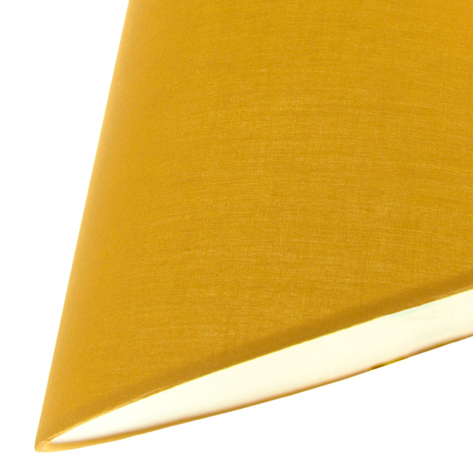 image 1 of Traditional 12" Ochre Cotton Coolie Lampshade Suitable for Table Lamp or Pendant | Yellow | Ochre | 1