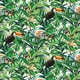 image 1 of Erismann Paradisio 2 Jungle Birds Textured Wallpaper - Green/White - 10m x 53cm Green