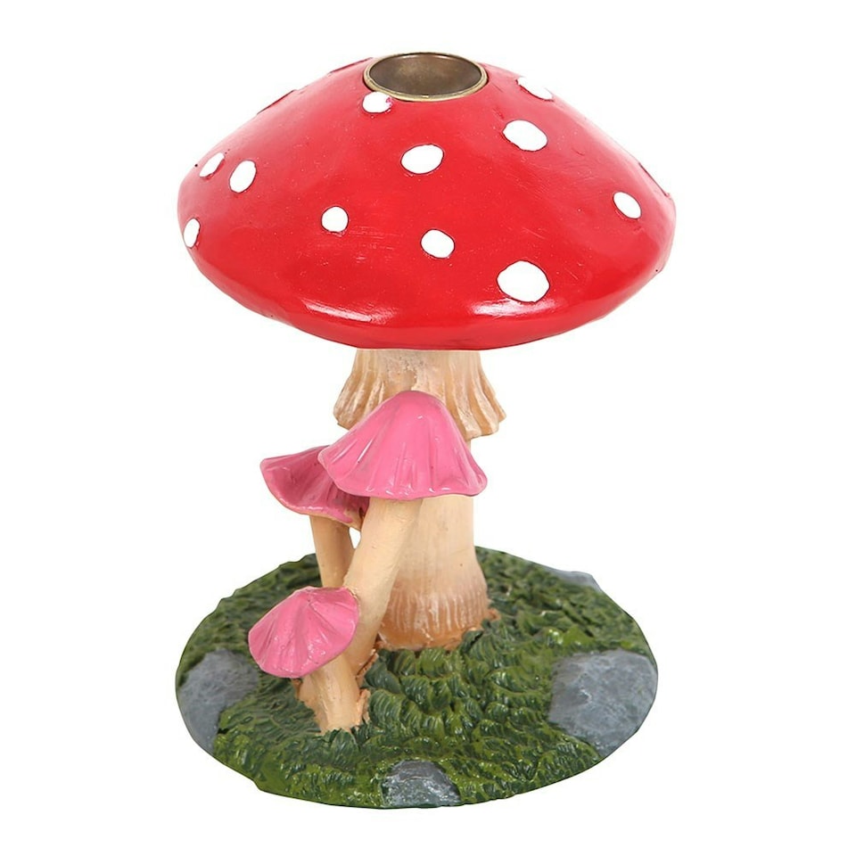 image 1 of Something Different Mushroom Backflow Incense Burner - Red/Green - One Size