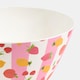 image 8 of OHS Summer Print Plastic Picnic Salad Bowl Utensil Set Lightweight | Pink | Bright Fruits
