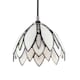image 4 of Floral Petal Themed White Stained Glass Tiffany Pendant Lamp Shade with Beads | White | White | 1
