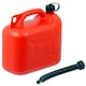 image 1 of SPARES2GO Fuel Can 10L Red Large Plastic Petrol Diesel Jerry Can Canister + Flexible Spout