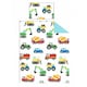 image 1 of PriceRightHome Childrens/Kids Trucks & Transport Duvet Cover Set - White/Blue/Red - Single | White | Single