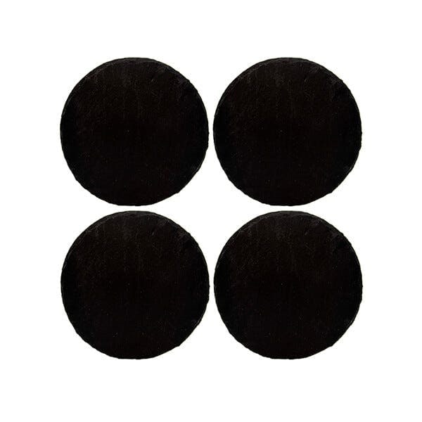 Selbrae House Round Slate Coasters - Set of 4 in Black